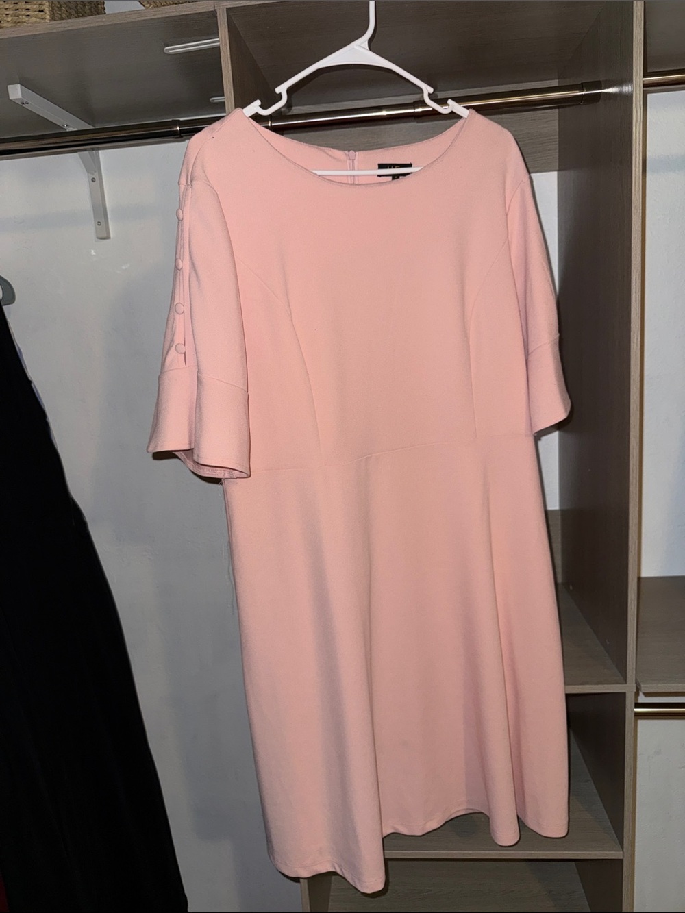 Women's Midi A-Line Dress in Soft Peach